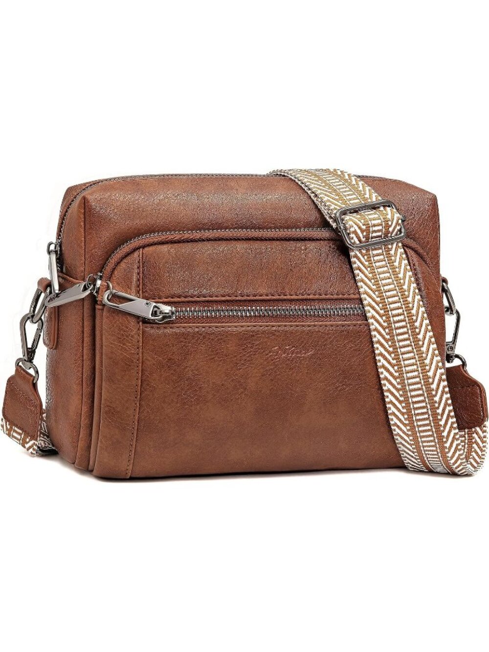 Women Honey Brown Vegan Leather Purses Stylish Designer Pockets Crossbody Bags